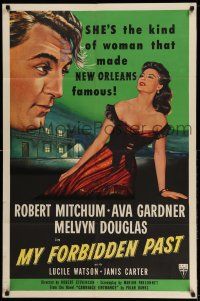 1f577 MY FORBIDDEN PAST 1sh '51 Mitchum, Gardner is the kind of girl that made New Orleans famous!