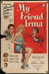 1f578 MY FRIEND IRMA 1sh '49 first Dean Martin & Jerry Lewis, great close up with sexy girls!