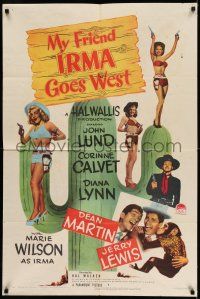 1f579 MY FRIEND IRMA GOES WEST 1sh '50 Martin & Lewis with 3 sexy half-dressed babes on cactus!