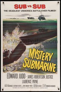 1f583 MYSTERY SUBMARINE 1sh '63 World War II's deadliest undersea sub vs. sub battle ever!