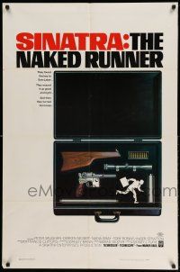 1f586 NAKED RUNNER 1sh '67 Frank Sinatra, cool image of sniper rifle gun dismantled in suitcase!