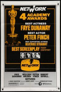 1f591 NETWORK awards 1sh '76 written by Paddy Cheyefsky, William Holden, Sidney Lumet classic!