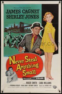 1f595 NEVER STEAL ANYTHING SMALL 1sh '59 tough James Cagney, sexy doll Shirley Jones!