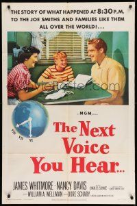 1f599 NEXT VOICE YOU HEAR 1sh '50 James Whitmore, Nancy Davis & God on the radio!