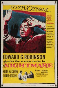 1f606 NIGHTMARE 1sh '56 cool art of Edward G. Robinson, from the Cornel Woolrich novel!