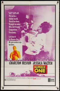 1f620 NUMBER ONE 1sh '69 alcoholic football player Charlton Heston has nowhere to go but down!