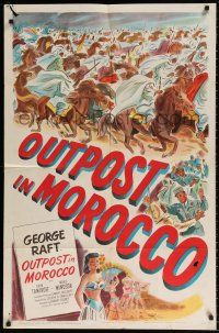 1f636 OUTPOST IN MOROCCO 1sh '49 cool Arabian cavalry art plus sexy Marie Windsor too!