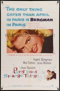 1f639 PARIS DOES STRANGE THINGS 1sh '57 Jean Renoir's Elena et les hommes, Ingrid Bergman!