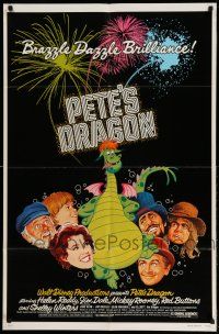 1f647 PETE'S DRAGON 1sh '77 Walt Disney animation/live action, colorful art of Elliott!