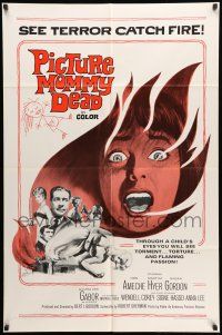 1f650 PICTURE MOMMY DEAD 1sh '66 see terror catch fire through a child's eyes, cool art!