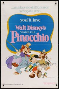 1f654 PINOCCHIO 1sh R78 Disney classic fantasy cartoon about a wooden boy who wants to be real!