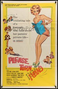1f659 PLEASE TURN OVER 1sh '60 English comedy, sexy artwork of woman in nightie!