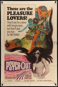 1f678 PSYCH-OUT 1sh '68 AIP, psychedelic drugs, sexy pleasure lover Susan Strasberg!