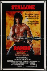 1f686 RAMBO FIRST BLOOD PART II int'l 1sh '85 no law, no war can stop Sylvester Stallone!