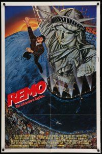 1f692 REMO WILLIAMS THE ADVENTURE BEGINS 1sh '85 Fred Ward clings to the Statue of Liberty!