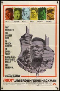 1f703 RIOT 1sh '69 Jim Brown & Gene Hackman escape from jail, ugliest prison riot in history!