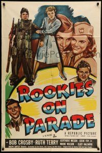 1f710 ROOKIES ON PARADE 1sh R51 Bob Crosby, Ruth Terry, WWII musical comedy!