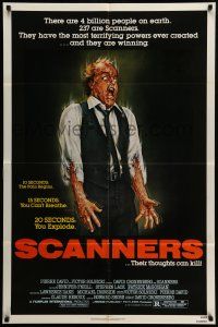 1f729 SCANNERS 1sh '81 David Cronenberg, in 20 seconds your head explodes!