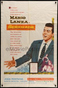 1f741 SERENADE 1sh '56 art of Mario Lanza, from the story by James M. Cain, Anthony Mann