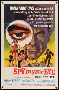 1f786 SPY IN YOUR EYE 1sh '66 Dana Andrews has sexier gals and groovier gimmicks, cool art!