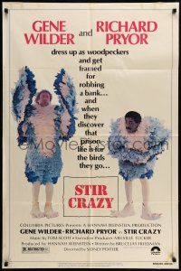 1f808 STIR CRAZY 1sh '80 Gene Wilder & Richard Pryor in chicken suits, directed by Sidney Poitier!