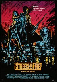 1f815 STREETS OF FIRE 1sh '84 Walter Hill, cool dayglo Riehm art!