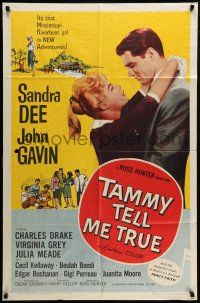 1f840 TAMMY TELL ME TRUE 1sh '61 great full-length image of Sandra Dee about to kiss John Gavin!
