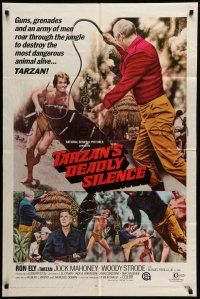 1f841 TARZAN'S DEADLY SILENCE 1sh '70 Jock Mahoney hunts Ron Ely, the most dangerous animal alive