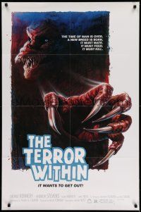 1f847 TERROR WITHIN 1sh '89 Roger Corman horror, creepy monster artwork by Craig!