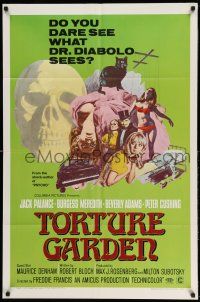 1f879 TORTURE GARDEN 1sh '67 written by Psycho Robert Bloch do you dare see what Dr. Diabolo sees?