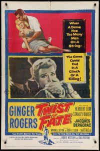 1f892 TWIST OF FATE 1sh '54 Beautiful Stranger, sexy Ginger Rogers has too many men on a string!