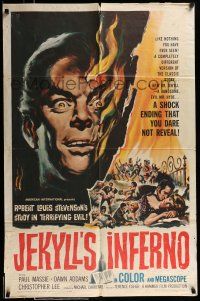 1f894 TWO FACES OF DR. JEKYLL 1sh '61 Jekyll's Inferno, cool burning face art by Reynold Brown!