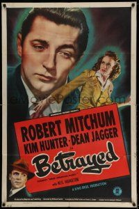 1f947 WHEN STRANGERS MARRY 1sh R48 Betrayed, young Robert Mitchum, Kim Hunter, Dean Jagger!