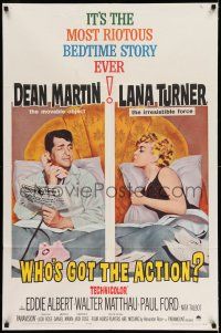 1f961 WHO'S GOT THE ACTION 1sh '62 Daniel Mann directed, Dean Martin & irresistible Lana Turner!