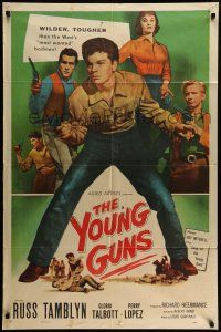 1f993 YOUNG GUNS 1sh '56 Russ Tamblyn, Gloria Talbott, wilder & tougher than most wanted badmen!