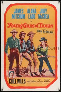 1f995 YOUNG GUNS OF TEXAS 1sh '63 teen cowboys James Mitchum, Alana Ladd & Jody McCrea!