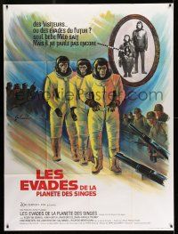 1g556 ESCAPE FROM THE PLANET OF THE APES French 1p '71 different sci-fi art by Boris Grinsson!