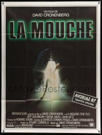 1g575 FLY French 1p '86 David Cronenberg, Jeff Goldblum, cool teleport pod sci-fi art!