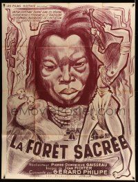 1g663 LA FORET SACREE French 1p '50s Pierre-Dominique Gaisseau's Sacred Forest, wild voodoo art!