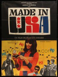 1g704 MADE IN U.S.A. French 1p '66 Jean-Luc Goddard, Anna Karina, cool Ferracci design!