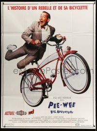 1g770 PEE-WEE'S BIG ADVENTURE French 1p '85 Tim Burton, best image of Paul Reubens & beloved bike!
