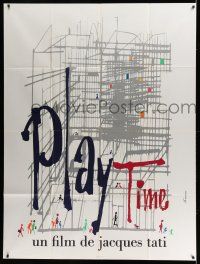 1g775 PLAYTIME French 1p '67 Jacques Tati, great artwork by Baudin & Rene Ferracci!