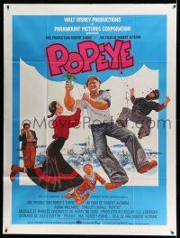 1g780 POPEYE French 1p '81 art of Robin Williams & Shelley Duvall as E.C. Segar cartoon characters!