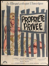 1g783 PRIVATE PROPERTY French 1p '60 different Allard art of sexy Kate Manx behind bars!