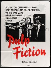 1g788 PULP FICTION French 1p '94 Tarantino, should Travolta & Jackson give 'em a second chance?