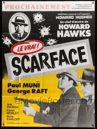 1g815 SCARFACE French 1p R87 Howard Hawks classic, Paul Muni, George Raft, different image!