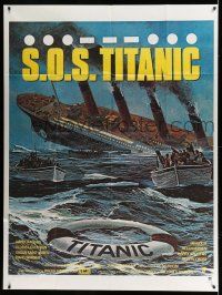 1g808 S.O.S. TITANIC French 1p '79 best different art of lifeboats fleeing legendary sinking ship!