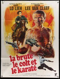 1g854 STRANGER & THE GUNFIGHTER French 1p '76 different Mario art of Lee Van Cleef & Lo Lieh!