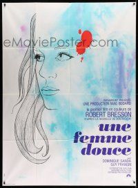 1g899 UNE FEMME DOUCE French 1p '69 Robert Bresson's Une femme douce, wonderful art by Chica!