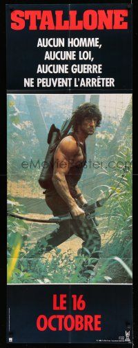 1g414 RAMBO FIRST BLOOD PART II French door panel '85 different c/u of Sylvester Stallone with bow!